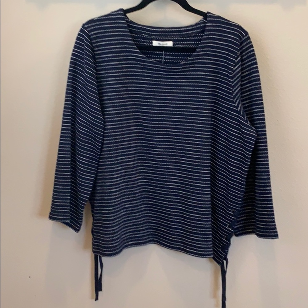 Brand new blue with white stripes Madewell shirt